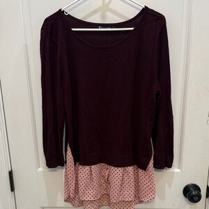Stylish Burgundy and Pink Tunic Top